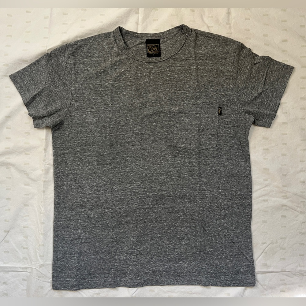 Obey T-shirt grey marled cotton